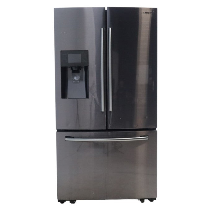 Pictures of Fingerprint Resistant Black Stainless Steel ENERGY STAR Samsung 24.6 cu. ft. 3 Door French Door Refrigerator with External Water and Ice Dispenser - Certified Refurbished - Neu Appliance Outlet - Discount Appliance Outlet in Austin, Tx