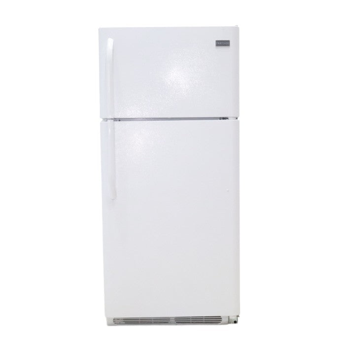 30' Wide White Frigidaire 18.2 cu ft Top Freezer Refrigerator with 2 Space Wise Adjustable Glass Shelves - Certified Refurbished