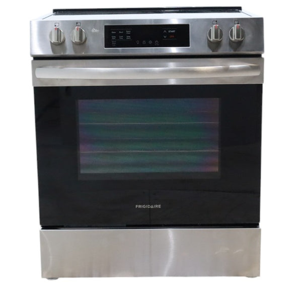 Frigidaire Stainless Steel 30" Slide In Electric Range with Steam Clean, 5 Cooktop Elements and Front Controls - Open Box