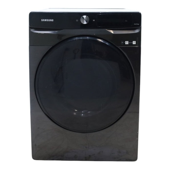 Samsung Brushed Black 7.5 cu. ft. Smart Dial Electric Steam Dryer with Super Speed Dry - Scratch & Dent - Minor