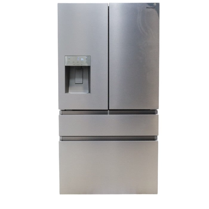 Pictures of Hisense Stainless Steel PureFlat 25.6-cu ft 4-Door Smart French Door ENERGY STAR Refrigerator with Ice Maker, Water and Ice Dispenser - Scratch & Dent - Moderate - Neu Appliance Outlet - Discount Appliance Outlet in Austin, Tx