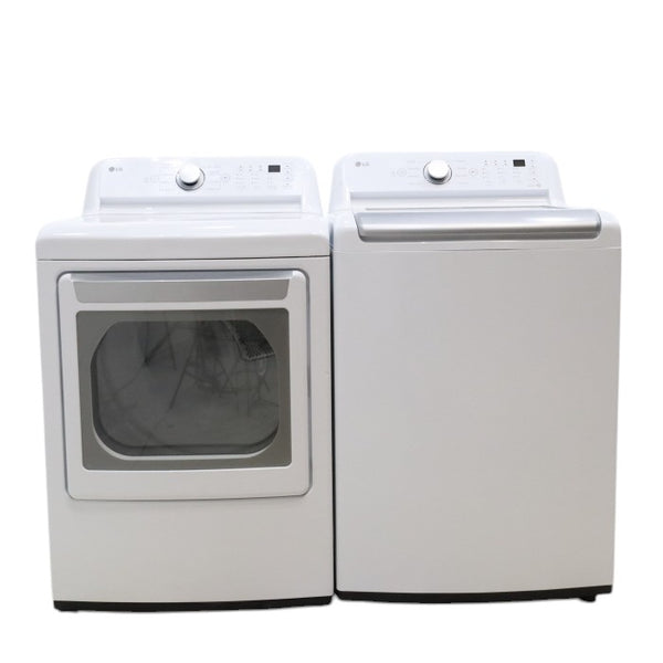 LG 5.0 cu. ft. Mega Capacity ENERGY STAR Top Load Washer with TurboDrum Technology and ENERGY STAR LG 7.3 cu. ft. Ultra Large Capacity Gas Dryer with Aluminized Alloy Steel Drum- Open Box