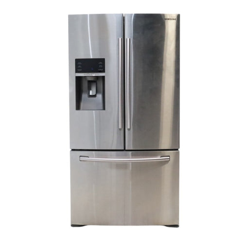 Pictures of Counter Depth Stainless Steel ENERGY STAR Samsung 22.5 cu. ft. 3 Door French Door Refrigerator with Dual Ice Maker - Certified Refurbished - Neu Appliance Outlet - Discount Appliance Outlet in Austin, Tx