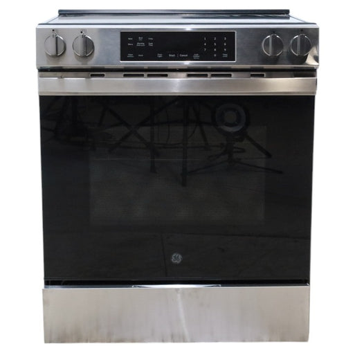 Pictures of GE® Stainless Steel 30" Front Control Slide-In Electric Range with Crisp Mode and 5 Burner Radiant Cooktop - Scratch & Dent - Minor - Neu Appliance Outlet - Discount Appliance Outlet in Austin, Tx