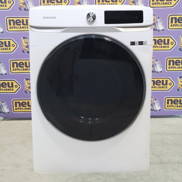 Samsung White 7.5 cu. ft. Smart Dial Stackable Gas Dryer with Super Speed Dry DVG45A6400W - Scratch & Dent - Minor