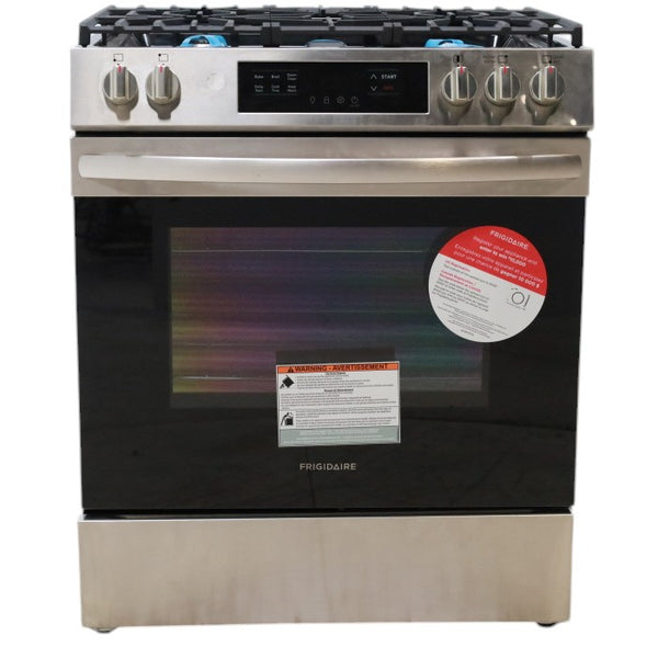 Frigidaire 30" Slide-in Gas Stainless Steel Range with Steam Clean with Five Burner Cooktop and Even Baking Technology - Scratch & Dent - Moderate