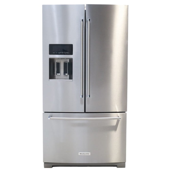 Kitchenaid 26.8 cu ft Standard Depth French Door Refrigerator with Exterior Ice and Water Dispenser - Scratch & Dent - Minor