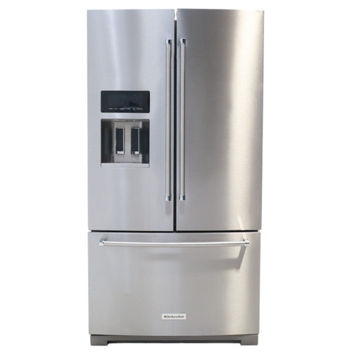 Pictures of Kitchenaid 26.8 cu ft Standard Depth French Door Refrigerator with Exterior Ice and Water Dispenser - Scratch & Dent - Minor - Neu Appliance Outlet - Discount Appliance Outlet in Austin, Tx