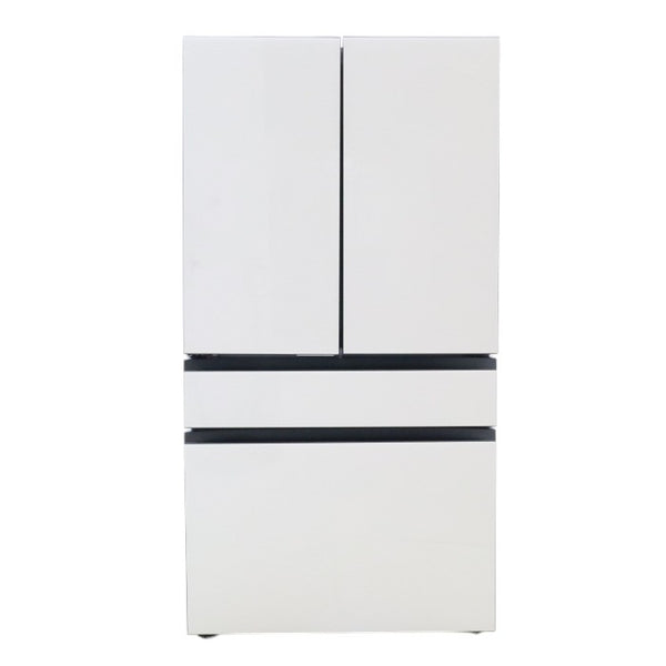 Samsung Bespoke 29 cu ft. 4-Door Standard Depth French Door Smart Refrigerator with Beverage Center Auto Fill Pitcher and Dual Ice Maker with Ice Bites™ in White Glass - Scratch & Dent - Minor