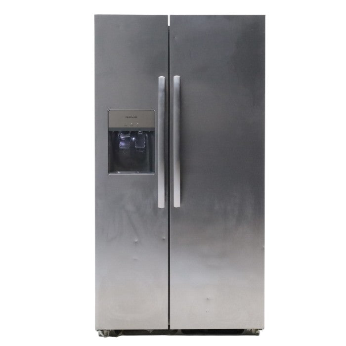 Pictures of Stainless Steel ENERGY STAR Frigidaire 25.6 cu. ft. Side by Side Refrigerator with Exterior Water and Ice Dispenser - Scratch & Dent - Minor - Neu Appliance Outlet - Discount Appliance Outlet in Austin, Tx