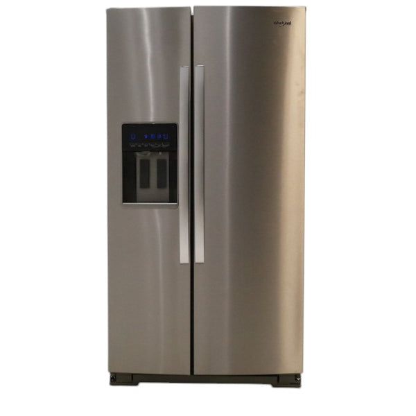 Counter Depth Fingerprint-Resistant Stainless Steel Whirlpool 20.6 cu. ft. Side by Side Refrigerator In Door Ice and Water Dispenser - Scratch & Dent - Minor