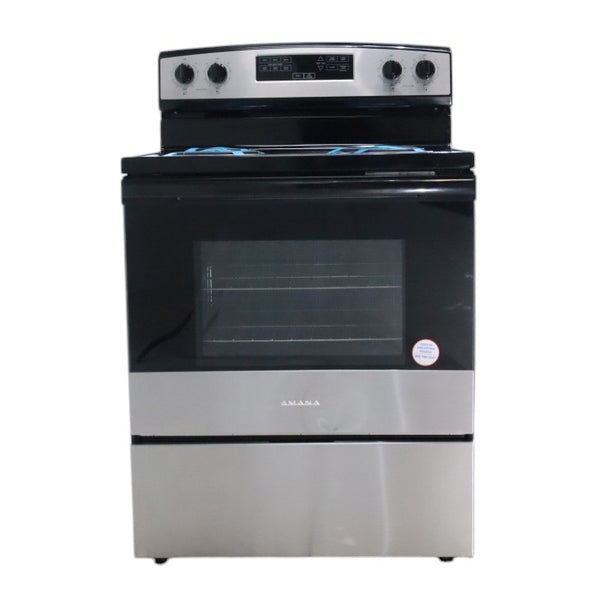 Stainless Steel Amana 4.8 cu. ft. 4 Heating Element Freestanding Electric Range with Bake Assist Temperatures - Scratch & Dent - Minor