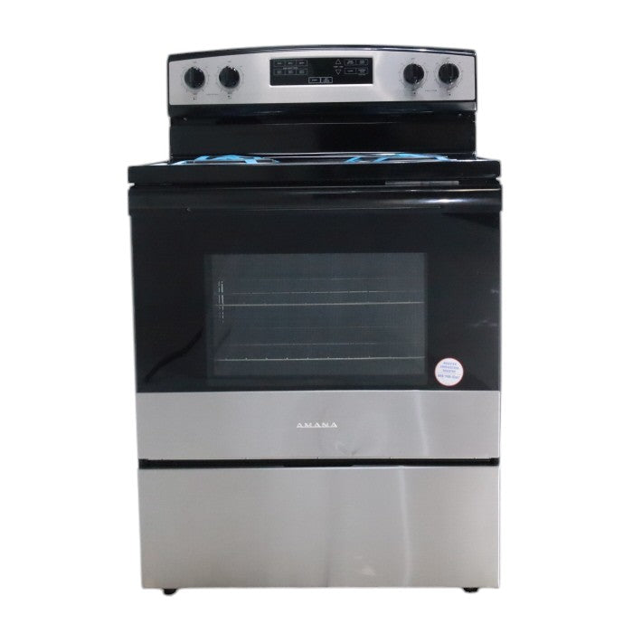 Stainless Steel Amana 4.8 cu. ft. 4 Heating Element Freestanding Electric Range with Bake Assist Temperatures - Scratch & Dent - Minor