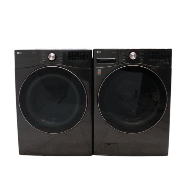 LG 4.5 cu. ft. Ultra Large Capacity Smart wi-fi Enabled Front Load Washer with TurboWash™ 360°  and LG 7.4 cu. ft. Ultra Large Capacity Smart wi-fi Enabled Front Load Electric Dryer with TurboSteam™ - Open Box