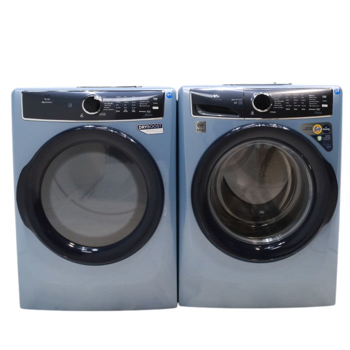 Glacier Blue Electrolux 27 in. 4.5 cu.ft. HE Front Load ENERGY STAR Washer with LuxCare Wash System 20-minutes Fast Wash and  8 cu.ft. Electric Dryer vented Front Load Perfect Steam Dryer with Instant Refresh - Open Box