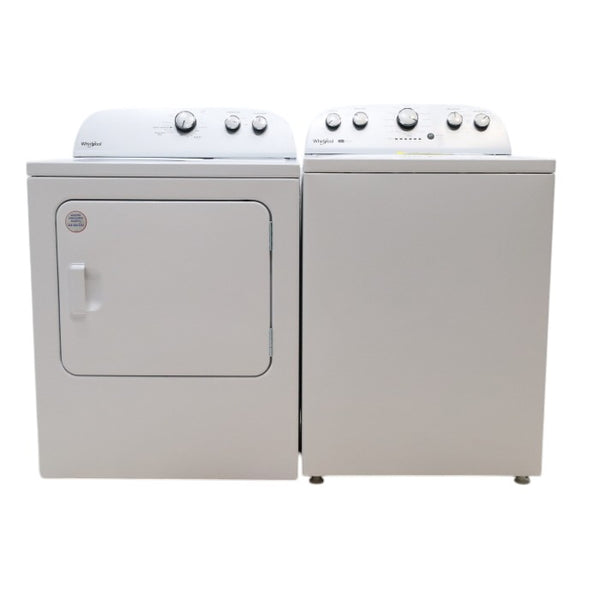 Whirlpool 3.8–3.9 Cu. Ft.  Top Load Washer with  2 in 1 Removable Agitator and Soil Level Selection and Whirlpool 7-cu ft Vented Electric Dryer - Open Box