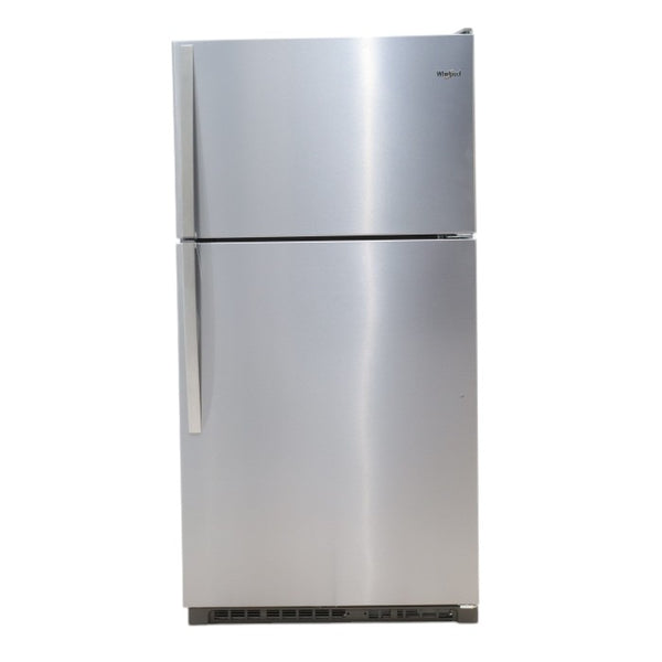 33" Wide Fingerprint-Resistant Stainless Steel Whirlpool 20.5 cu. ft. Top Freezer Refrigerator with Flexi-Slide Bin - Scratch & Dent - Minor
