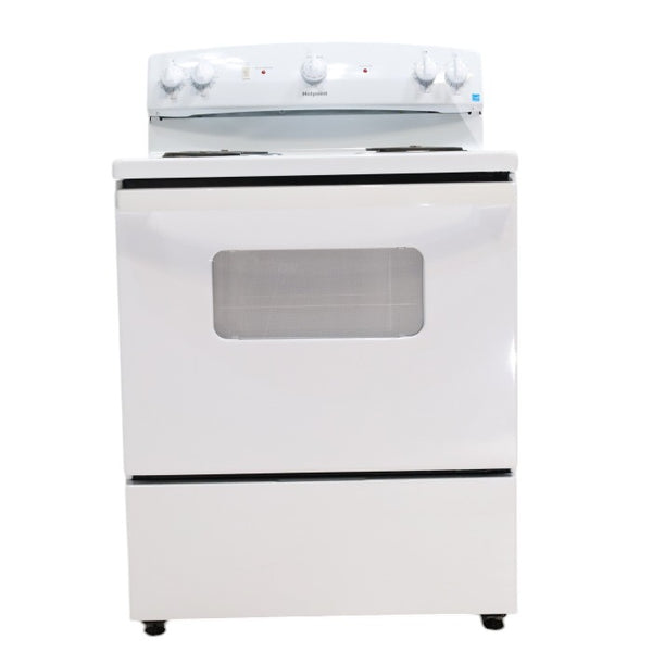 Hotpoint White 30-in 4 Burners 5-cu ft Freestanding Electric Range with Sensi Temp Technology - Open Box