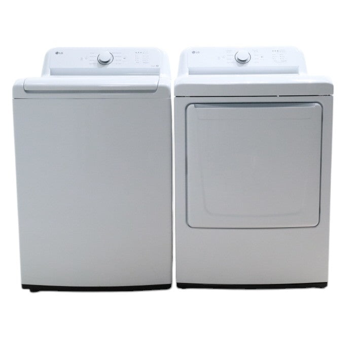 Pictures of ENERGY STAR LG 4.1 cu. ft. Top Load Washing Machine with 4-Way Agitator and ENERGY STAR LG 7.3 cu. ft. Electric Dryer with Smart Diagnosis - Open Box - Neu Appliance Outlet - Discount Appliance Outlet in Austin, Tx