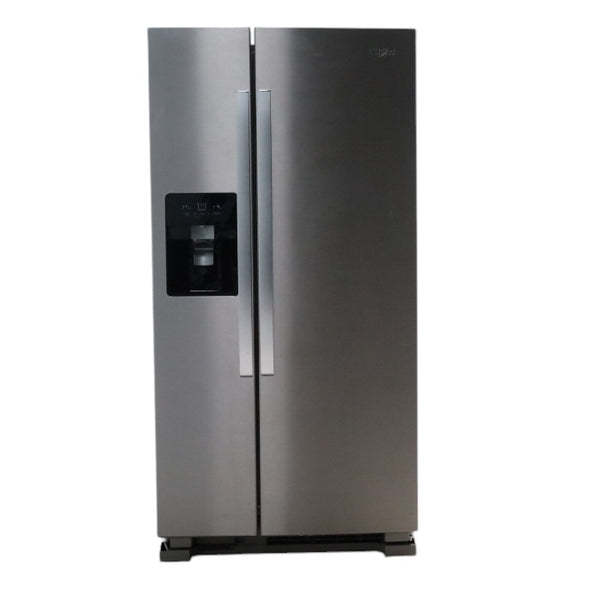 33 in. Wide Fingerprint-Resistant Stainless Steel Whirlpool 21.4 cu. ft. Side by Side Refrigerator with In Door Ice and Water Dispenser - Scratch & Dent - Minor