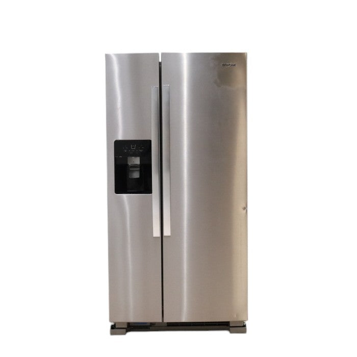 33 in. Wide Fingerprint-Resistant Stainless Steel Whirlpool 21.4 cu. ft. Side by Side Refrigerator with In Door Ice and Water Dispenser - Scratch & Dent - Minor