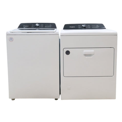 Pictures of Whirlpool 4.7–4.8 Cu. Ft. Top Load Washer with 2 in 1 Removable Agitator and Built-In Water Faucet and 7.0 Cu. Ft. Top Load Gas Moisture Sensing Dryer with Wrinkle Shield™ Option - Open Box - Neu Appliance Outlet - Discount Appliance Outlet in Austin, Tx