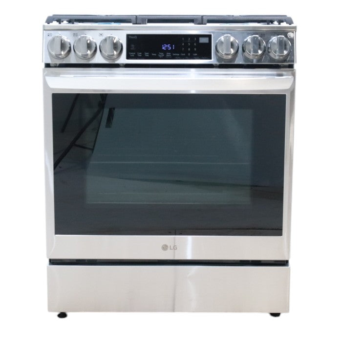 Pictures of LG Print Proof Stainless Steel 6.3 cu ft. Smart wi-fi Enabled ProBake Convection® InstaView® Gas Slide-In Range with Air Fry - Scratch & Dent - Minor - Neu Appliance Outlet - Discount Appliance Outlet in Austin, Tx