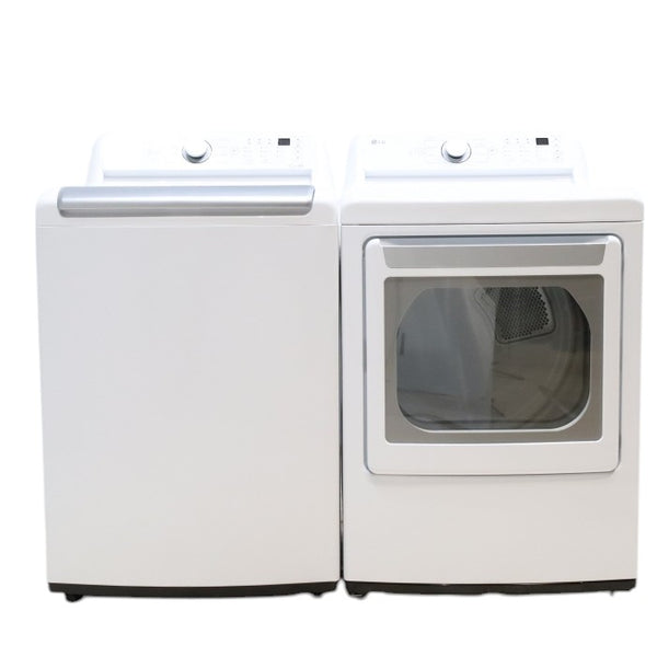 LG 5.0 cu. ft. Mega Capacity Top Load Washer with TurboDrum™ Technology and 7.3 cu. ft. Ultra Large Capacity Electric Dryer with Sensor Dry Technology - Scratch & Dent - Minor