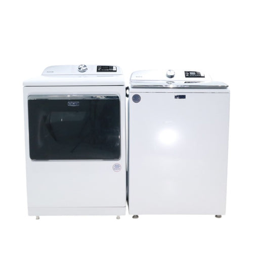 Pictures of Maytag 4.7 cu. ft. Smart Top Load Washing Machine with Extra Power Button and Deep Fill option and ENERGY STAR Smart Capable 7.4 cu. ft. Electric Steam Dryer with Extra Power Button - Open Box - Neu Appliance Outlet - Discount Appliance Outlet in Austin, Tx