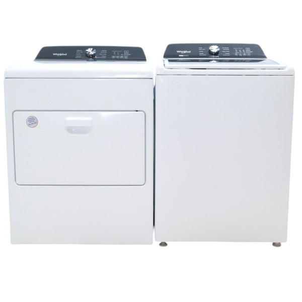 Whirlpool 4.7–4.8 Cu. Ft. Top Load Washer with 2 in 1 Removable Agitator and Built-In Water Faucet and 7.0 Cu. Ft. Top Load Electric Moisture Sensing Dryer with  Wrinkle Shield™ Option - Open Box