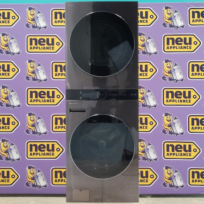 Pictures of Black Steel ENERGY STAR LG WashTower Stacked Laundry Center with 4.5 cu. ft. Washer and 7.4 cu. ft. Electric Dryer with Smart ThinQ Technology WKEX200HBA - Open Box - Neu Appliance Outlet - Discount Appliance Outlet in Austin, Tx