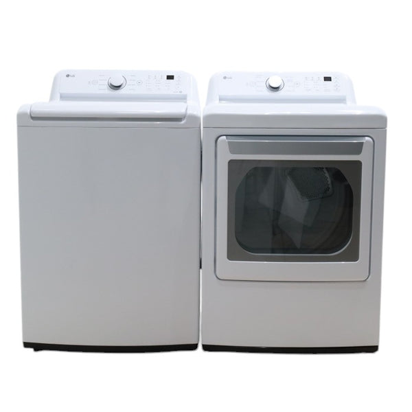 LG 4.5 cu. ft. Ultra Large Capacity Top Load Washer with TurboDrum™ Technology and 7.3 cu. ft. Ultra Large Capacity Electric Dryer with Sensor Dry Technology - Open Box
