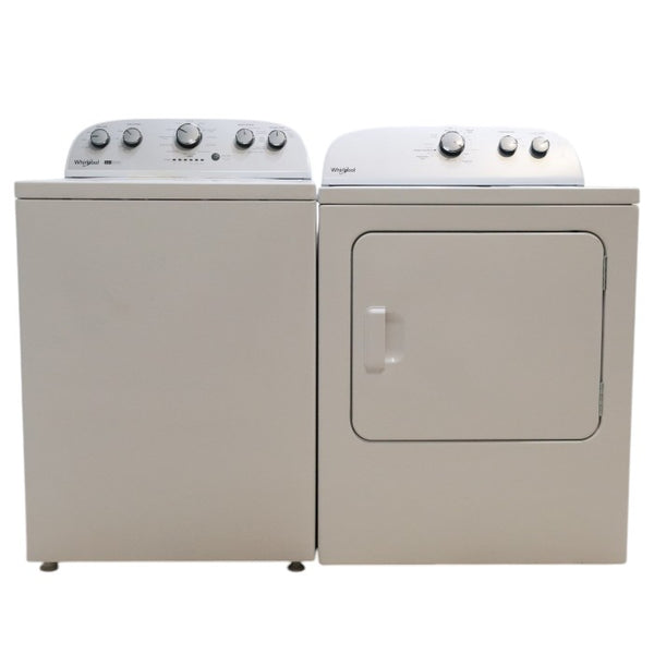 Whirlpool 3.8–3.9 Cu. Ft.  Top Load Washer with  2 in 1 Removable Agitator and Soil Level Selection and Whirlpool 7-cu ft Vented Electric Dryer - Open Box