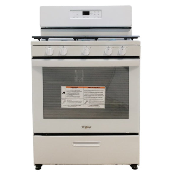 Whirlpool White 30" 5.1 Cu. Ft. Freestanding Gas Range with Edge to Edge Cooktop - Scratch & Dent - Minor