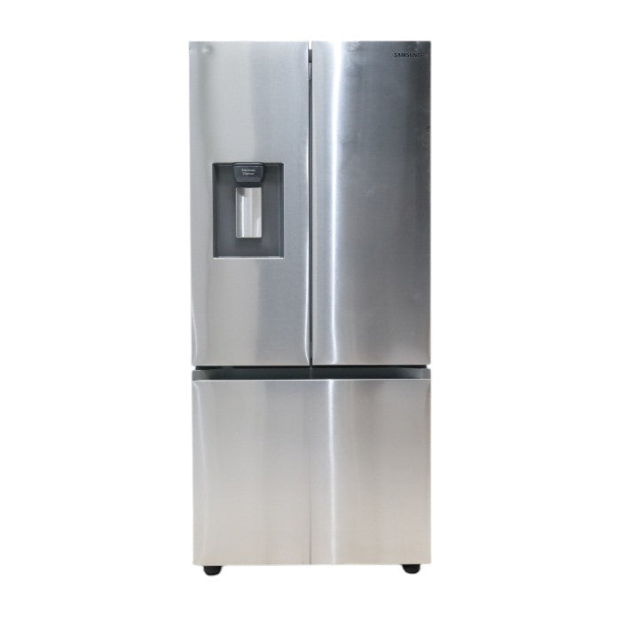 Pictures of 30 in. Fingerprint Resistant Stainless Steel ENERGY STAR Samsung 22 cu. ft. 3 Door French Door Refrigerator with Exterior Water and Ice Dispenser - Scratch & Dent - Minor - Neu Appliance Outlet - Discount Appliance Outlet in Austin, Tx