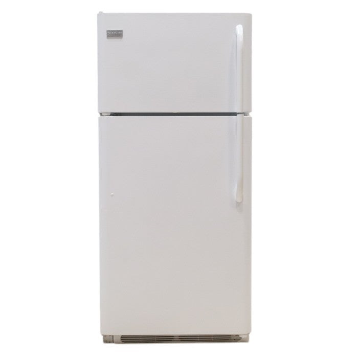 30" Wide Frigidaire 18 cu ft White Top Freezer and Bottom Refrigerator with Store-More Humidity Controlled Crisper Drawers - Certified Refurbished
