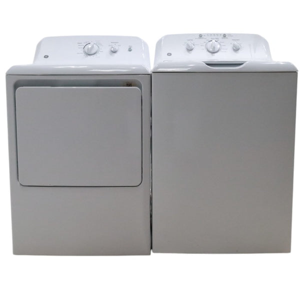 GE 3.8 cu. ft. Top Load Washer with Heavy-Duty Agitator and 6.2 cu. ft. Electric Dryer with 120 ft Venting - Certified Refurbished