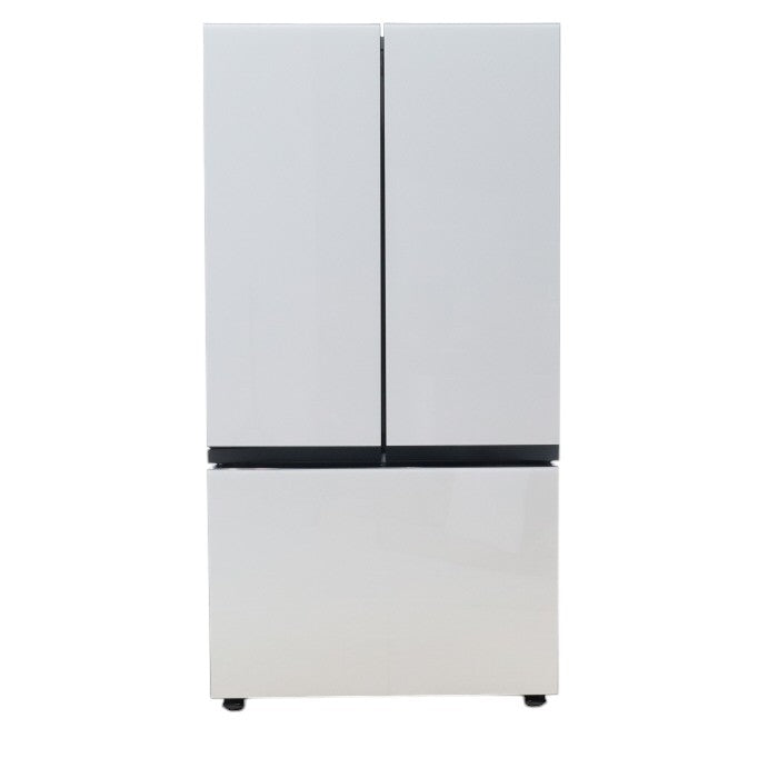 Samsung Bespoke 3-Door French Door Refrigerator (30 cu. ft.) with Beverage Center™ in White Glass - Open Box