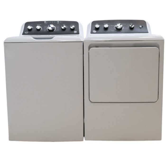 Pictures of GE 4.5 cu. ft. Capacity Washer with Stainless Steel Basket, Cold Plus and Wash Boost and GE 7.2 cu. ft. Capacity Electric Dryer with Up To 120 ft. Venting and Extended Tumble - Scratch & Dent - Minor - Neu Appliance Outlet - Discount Appliance Outlet in Austin, Tx