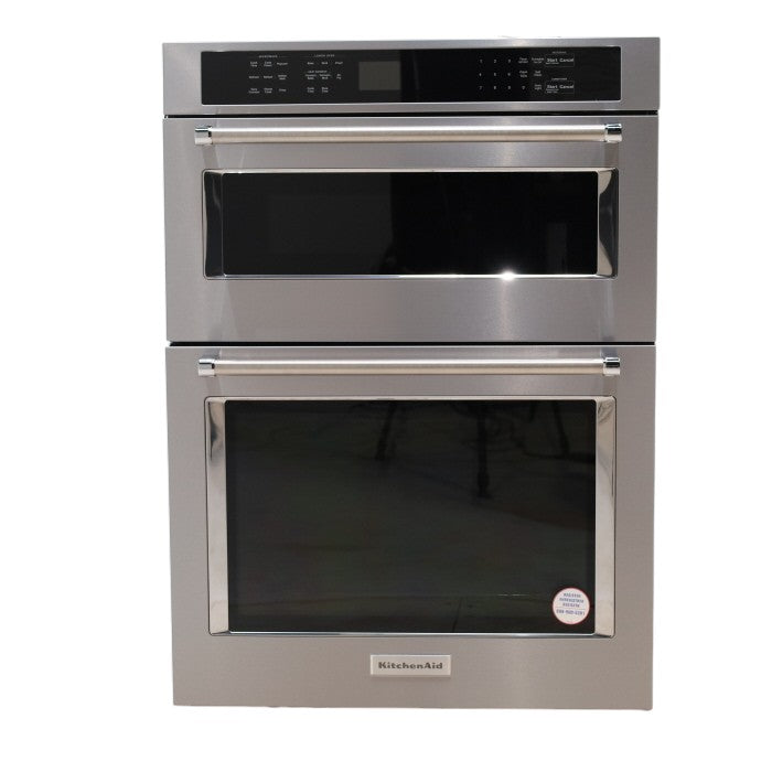 Pictures of KitchenAid® Print Shield Stainless 30" Combination Microwave Wall Ovens with Air Fry Mode and Even-Heat™ True Convection KOEC530PPS - Open Box - Neu Appliance Outlet - Discount Appliance Outlet in Austin, Tx
