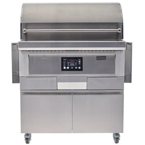Coyote 36 Inch Freestanding Pellet Grill on Cart, Stainless Steel, Intuitive Digital Touch Control C1P36-FS - Scratch & Dent (Minor)
