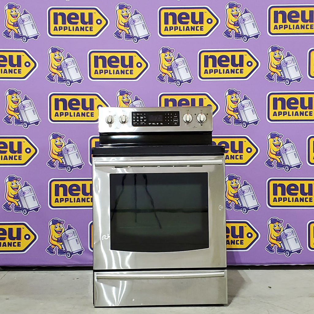 Samsung 30-in Glass Top 5 Elements 5.9-cu ft Self-Cleaning Convection Oven Freestanding Electric Range in Stainless Steel 1CR02115 - NE597R0ABSR - Certified Refurbished