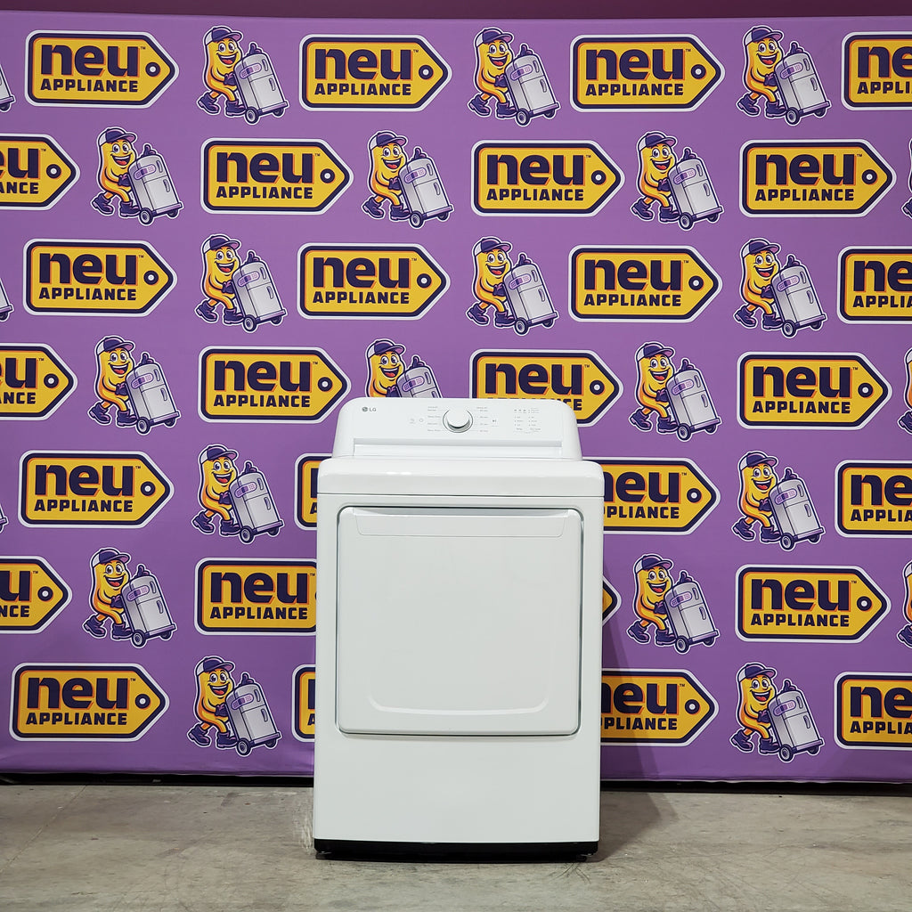 Pictures of LG 7.3 Cu. Ft. Electric Rear Control Ultra Large Capacity Dryer in White with Sensor Dry 6SD76 - 22SD008 - DLE6100W - Open Box - Neu Appliance Outlet - Discount Appliance Outlet in Austin, Tx