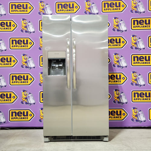 Pictures of Frigidaire 25.6-cu ft ENERGY STAR Side-by-Side Refrigerator with Ice Maker in Fingerprint Resistant Stainless Steel 22SD031 - FRSS26L3AF - Scratch & Dent (Minor) - Neu Appliance Outlet - Discount Appliance Outlet in Austin, Tx