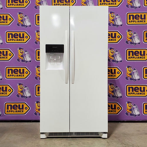 Frigidaire 25.6 cu. ft. Side by Side Refrigerator in White with Exterior Ice and Water Dispenser 26SD009 - FRSS2623AW - Scratch & Dent (Minor)