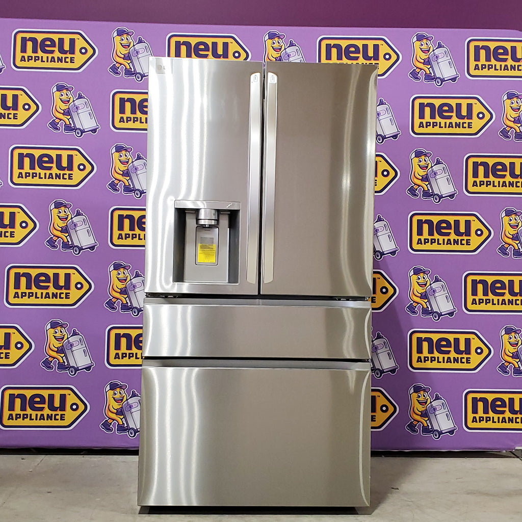 LG 29 cu. ft. Smart Standard-Depth MAX™ 4-Door French Door Refrigerator with Full-Convert Drawer™ in Print Proof Stainless Steel 3SD931 - LF29H8330S - Open Box