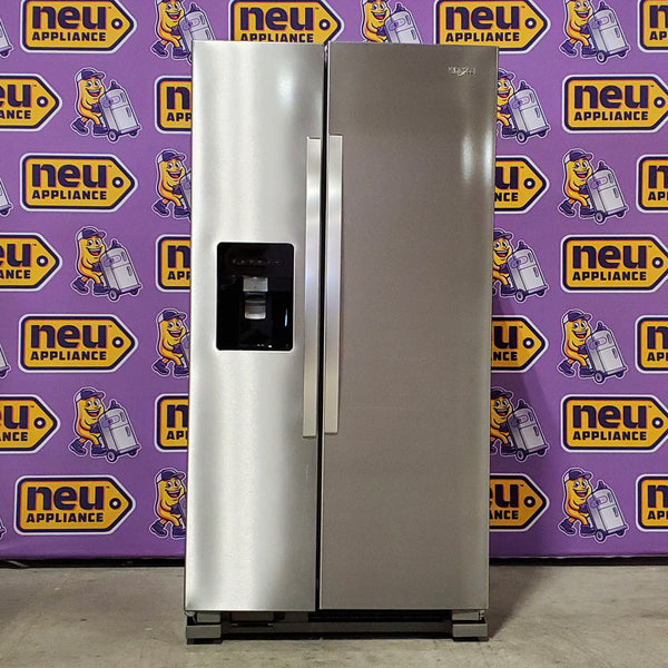 Whirlpool 24 cu ft Capacity Side By Side Refrigerator with Ice and Water Dispenser in Fingerprint Resistant Stainless Steel 24SD46 - WRS315SDHZ - Scratch & Dent (Minor)