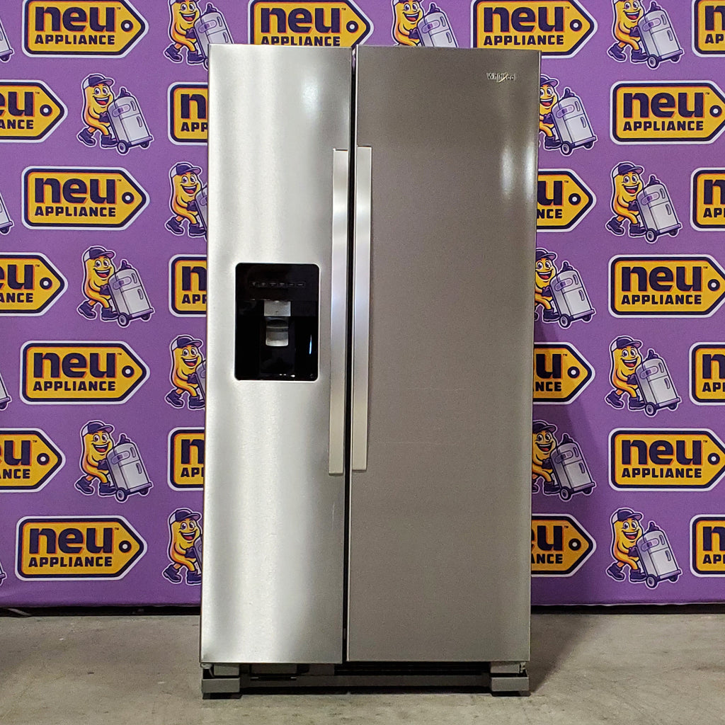Whirlpool 24 cu ft Capacity Side By Side Refrigerator with Ice and Water Dispenser in Fingerprint Resistant Stainless Steel 24SD46 - WRS315SDHZ - Scratch & Dent (Minor)