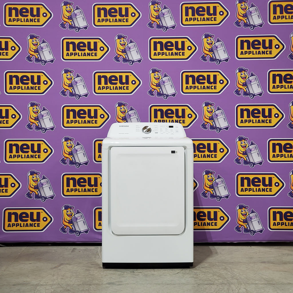 Pictures of Samsung 4.5 cu. ft. Top Load Washer with Vibration Reduction Technology+ in White WA45T3200AW - Open Box and Samsung 7.2 cu. ft. Electric Dryer with Sensor Dry in White 16120 - DVE45T3200W - Open Box - Neu Appliance Outlet - Discount Appliance Outlet in Austin, Tx