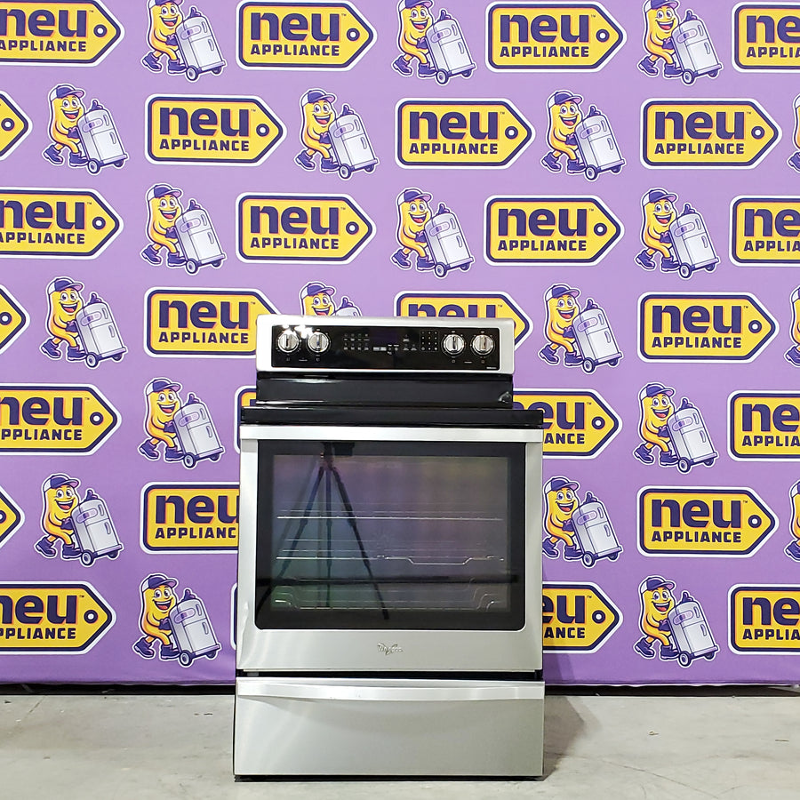 Whirlpool Fingerprint Resistant Stainless Steel Glass Top 30 In. 5 Burner Electric 6.4 Cu. Ft. Freestanding Range with True Convection Cooking 1CR02164 - WFE770H0FZ - Certified Refurbished